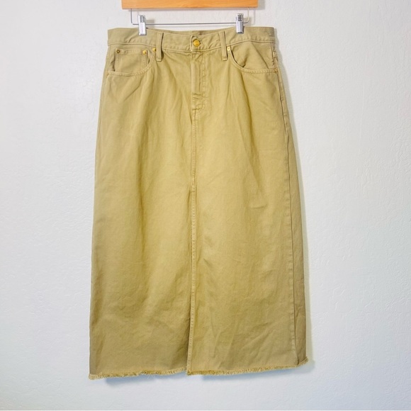 Classic denim maxi skirt in khaki Size 32 like new - Picture 3 of 12
